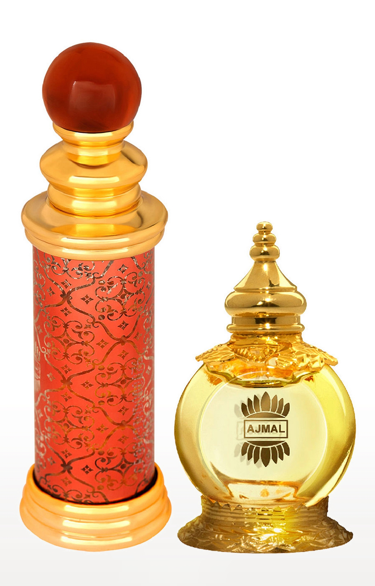 Ajmal Classic Oud Concentrated Perfume Oil Oudh Alcohol-free Attar 10ml for Unisex and Mukhallat AL Wafa Concentrated Perfume Oil Oriental Musky Alcohol-free Attar 12ml for Unisex