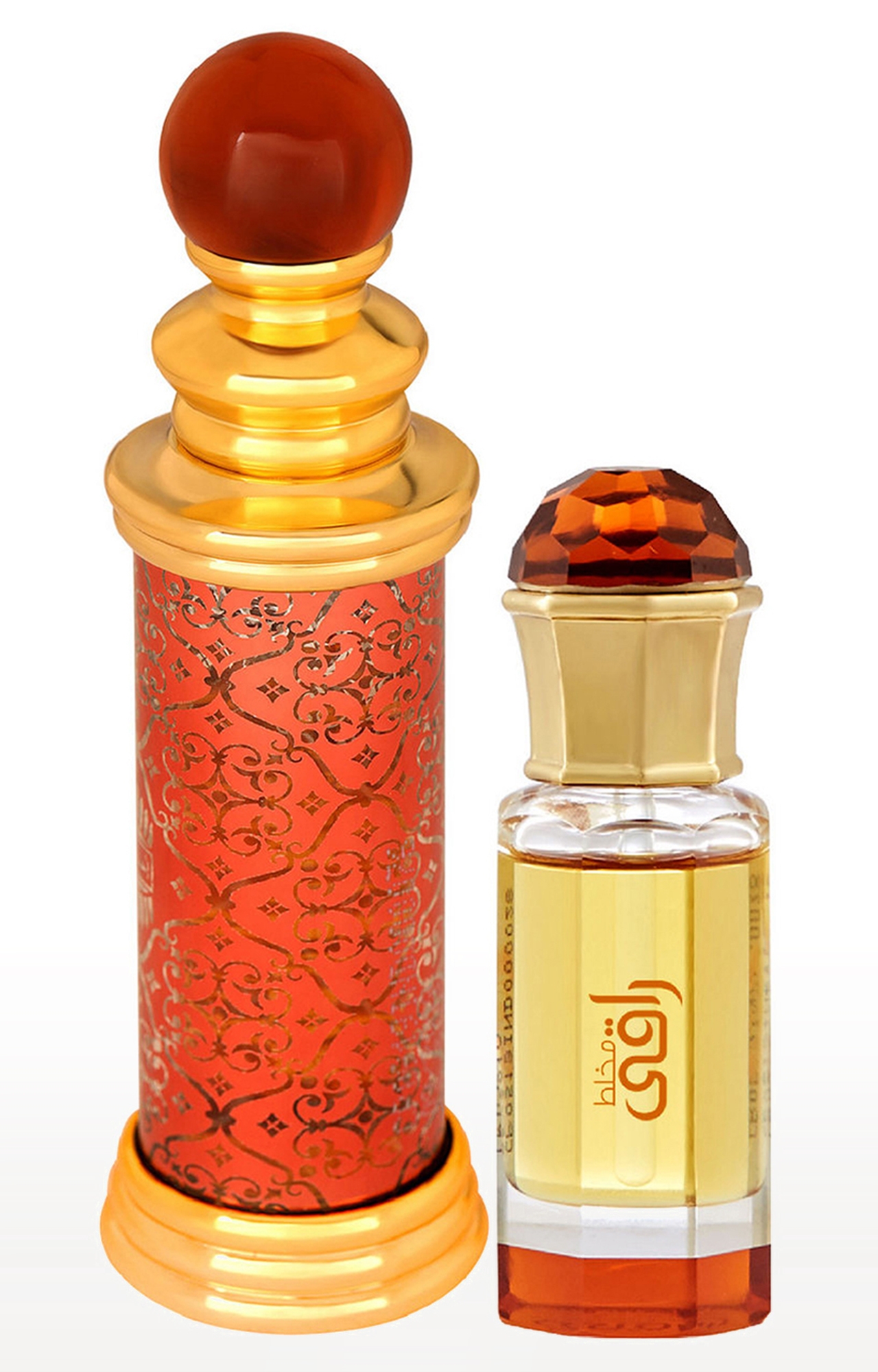 Ajmal Classic Oud Concentrated Perfume Oil Oudh Alcohol-free Attar 10ml for Unisex and Mukhallat Raaqi Concentrated Perfume Oil Alcohol-free Attar 10ml for Unisex