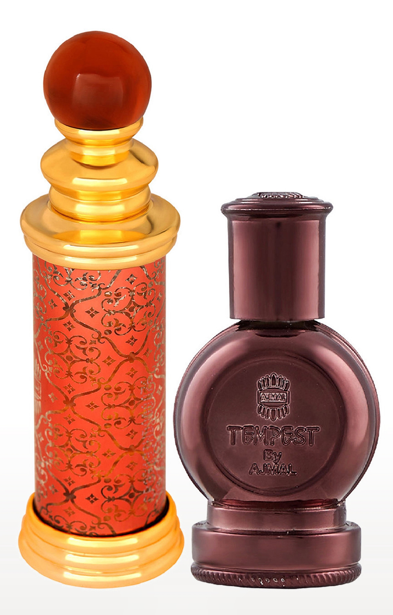 Ajmal Classic Oud Concentrated Perfume Oil Oudh Alcohol-free Attar 10ml for Unisex and Tempest Concentrated Perfume Oil Alcohol-free Attar 12ml for Unisex