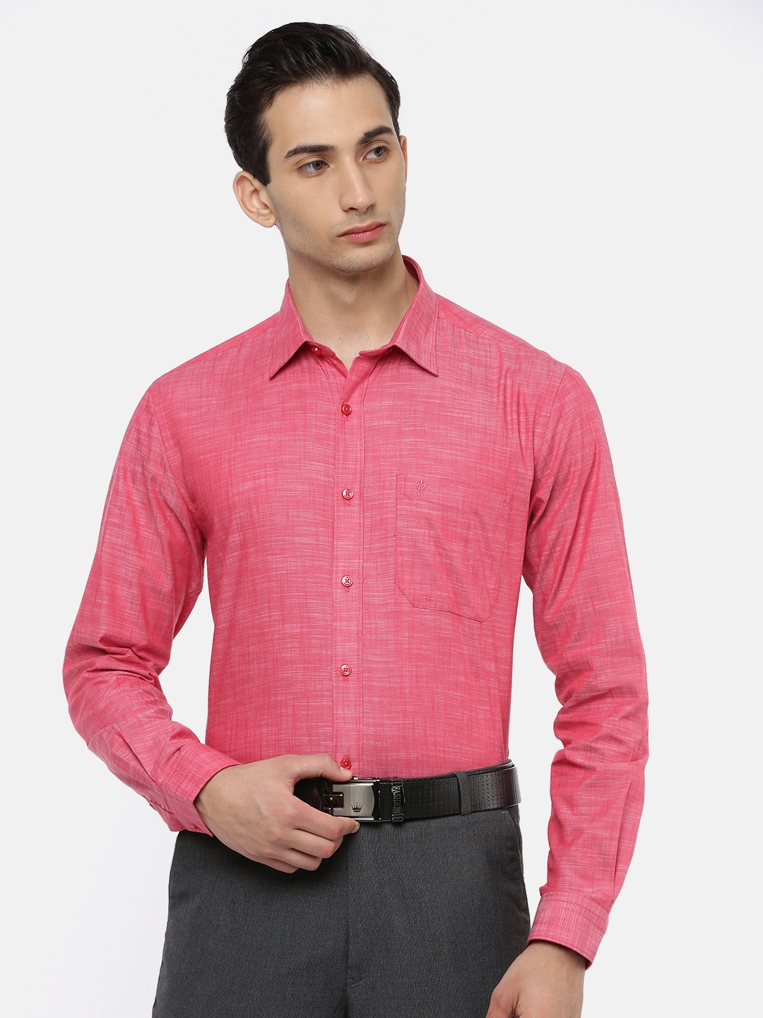 Ramraj Cotton | Red Solid Formal Shirts