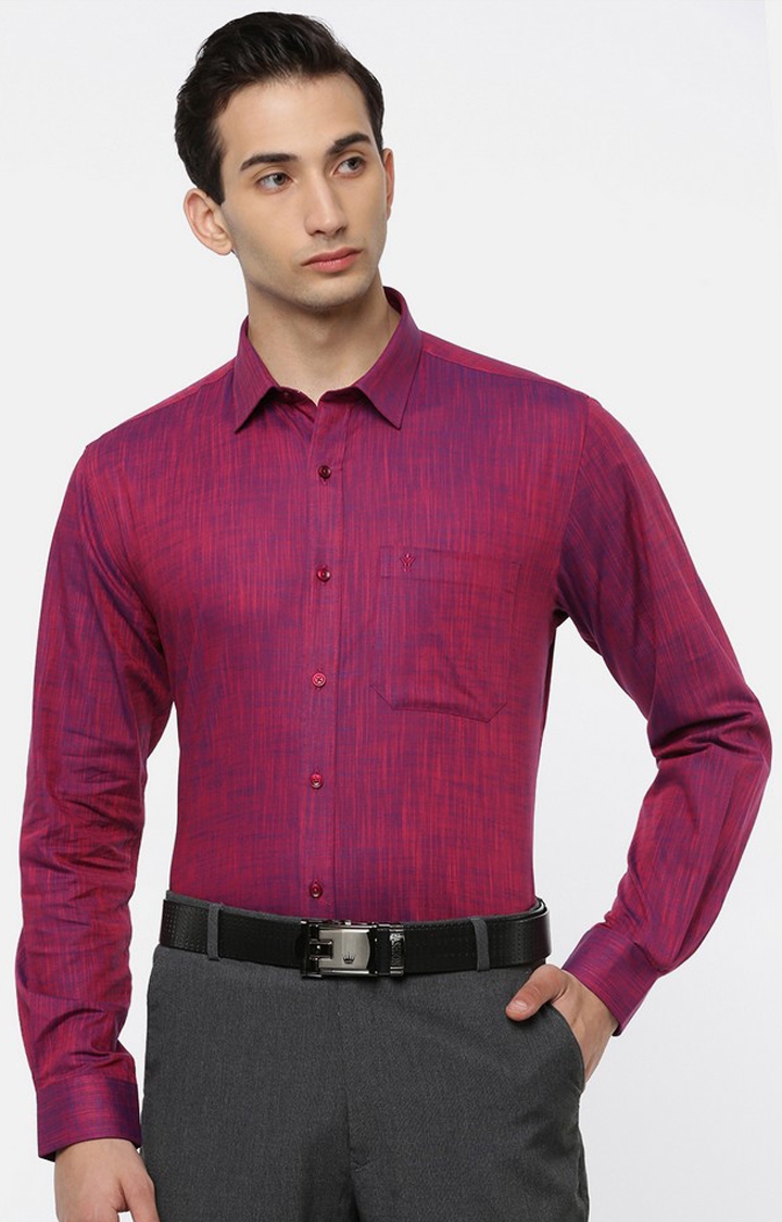 Ramraj | Ramraj Cotton Men'S Deep Pink Classic Shirt