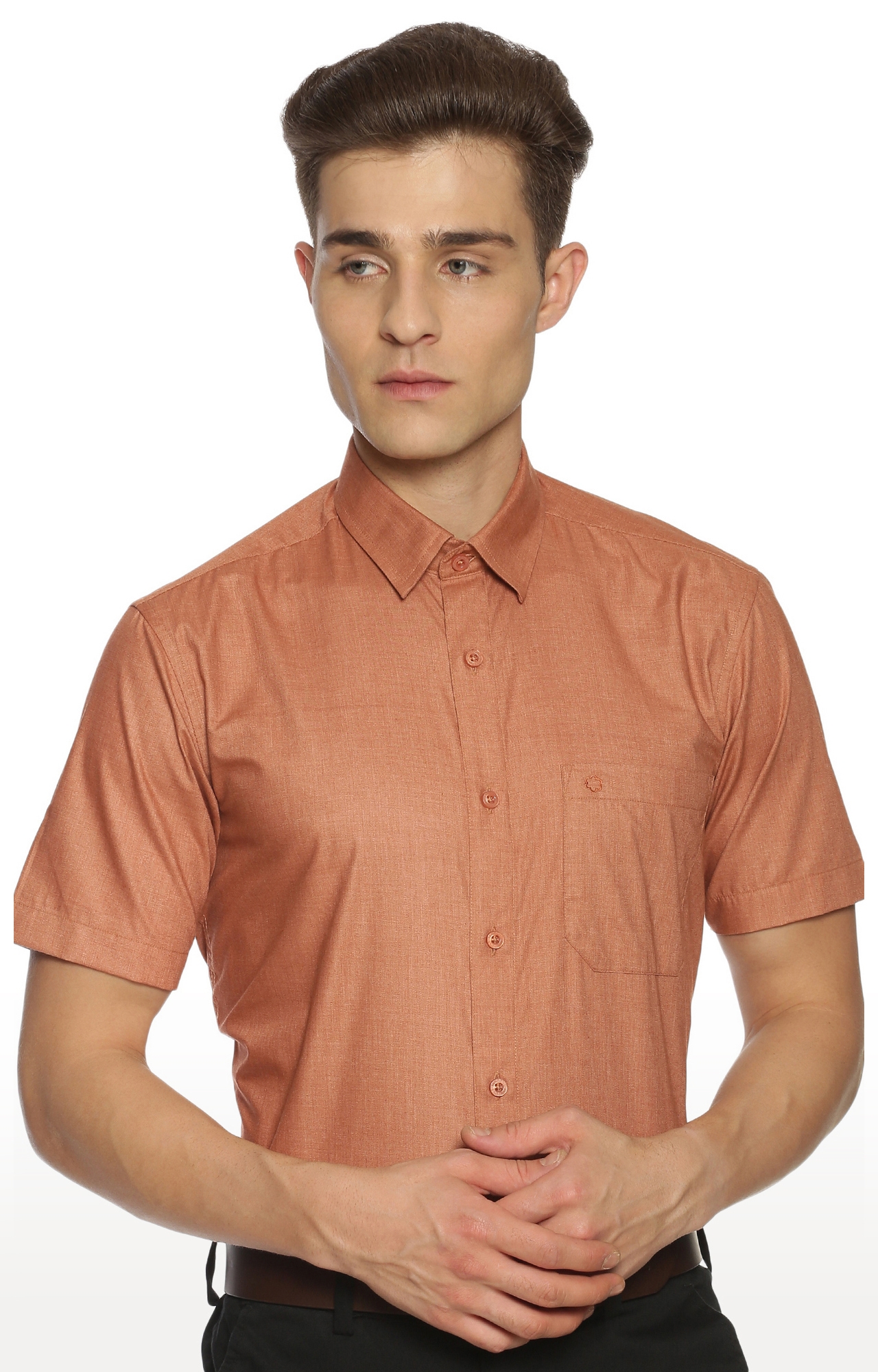 Jansons | Brown Solid Formal Shirts