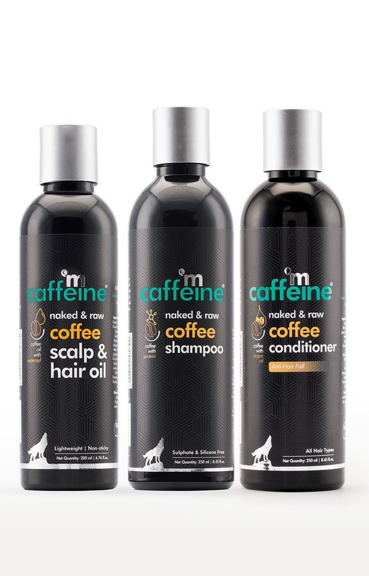 mcaffeine Coffee Hair Spa & Hair Fall Control Kit | Hair Oil, Shampoo, Conditioner