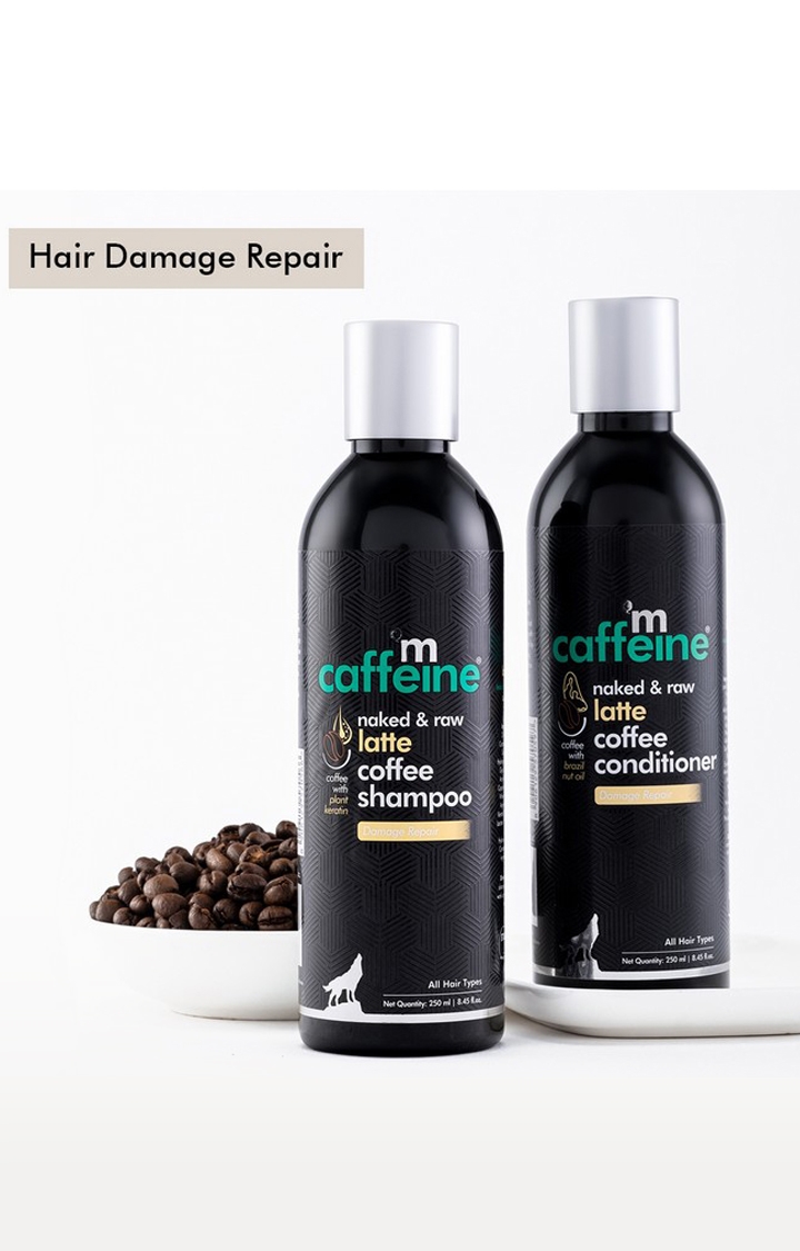 mCaffeine Damage Repair Shampoo & Conditioner - Latte Coffee Routine