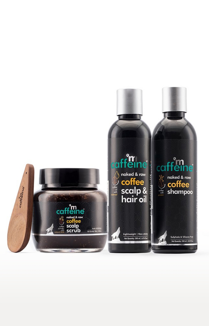 MCaffeine | mcaffeine Coffee Hair Fall Control Kit |Scalp Scrub, Hair Oil, Shampoo