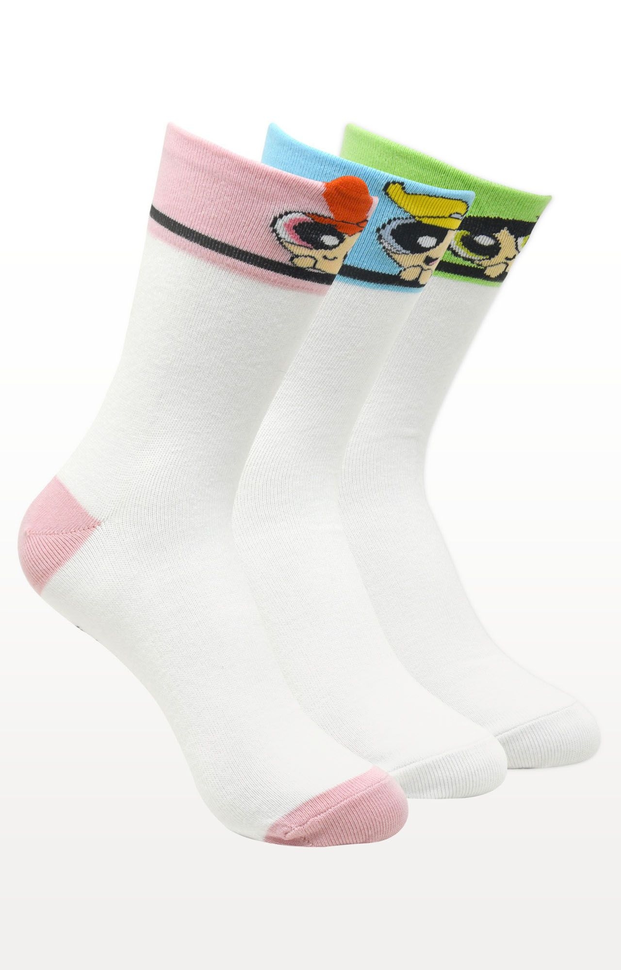 BALENZIA | White Printed Socks (Pack of 3)