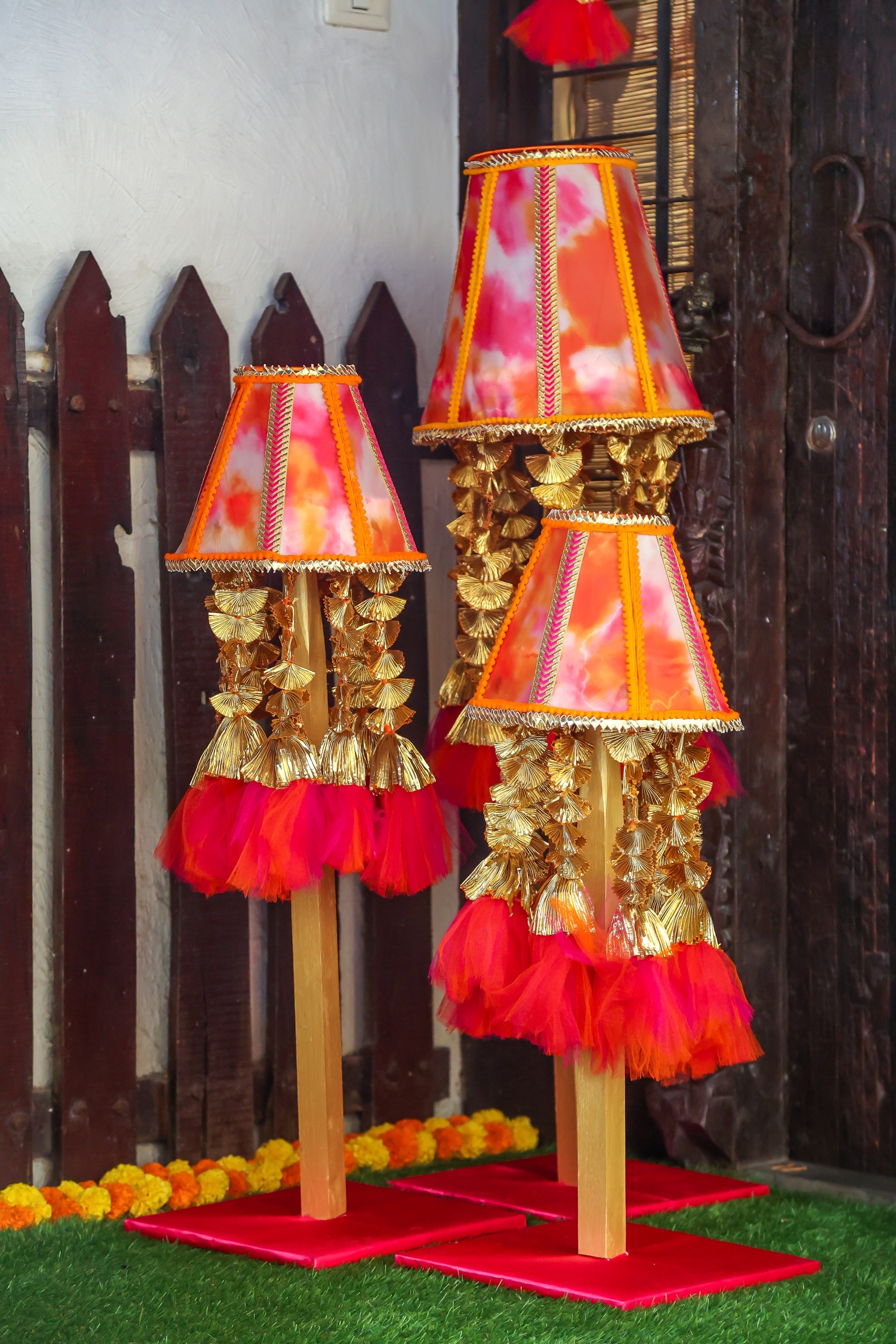 LEHRIYA ORANGE PINK LAMPSHADE: