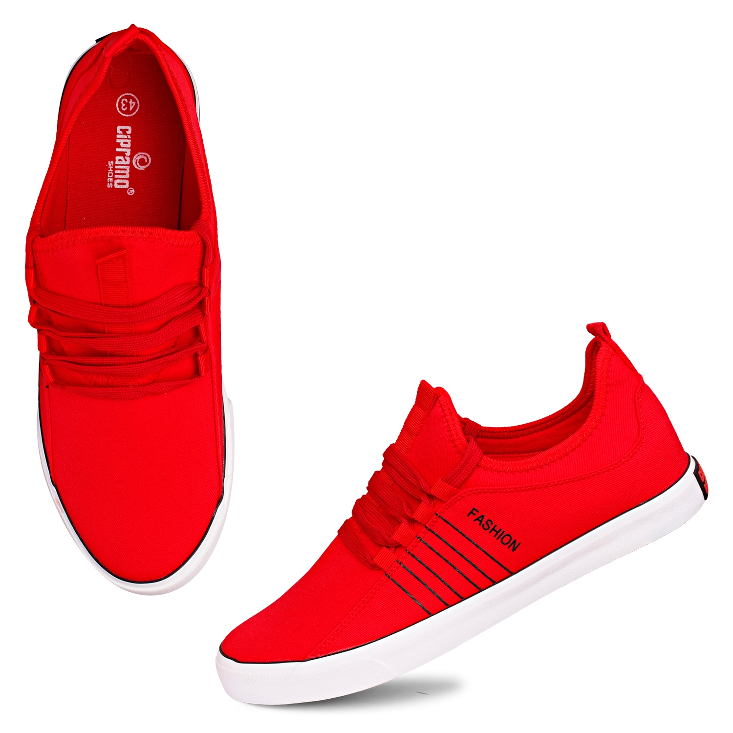 Cipramo | CIPRAMO SPORTS CANVAS Red Latest Stylish Casual Lace up Lightweight Sneakers for Running,Walking, Gym For Men
