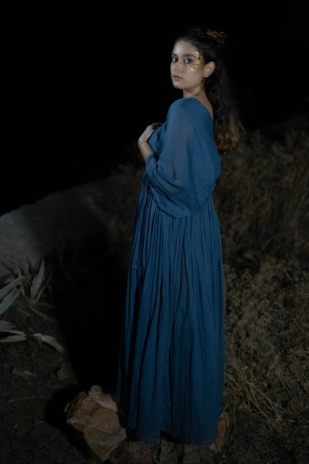OurDve | Blue Cotton Dress