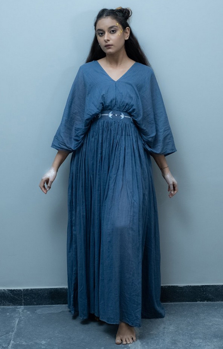 OurDve | Blue Cotton Dress