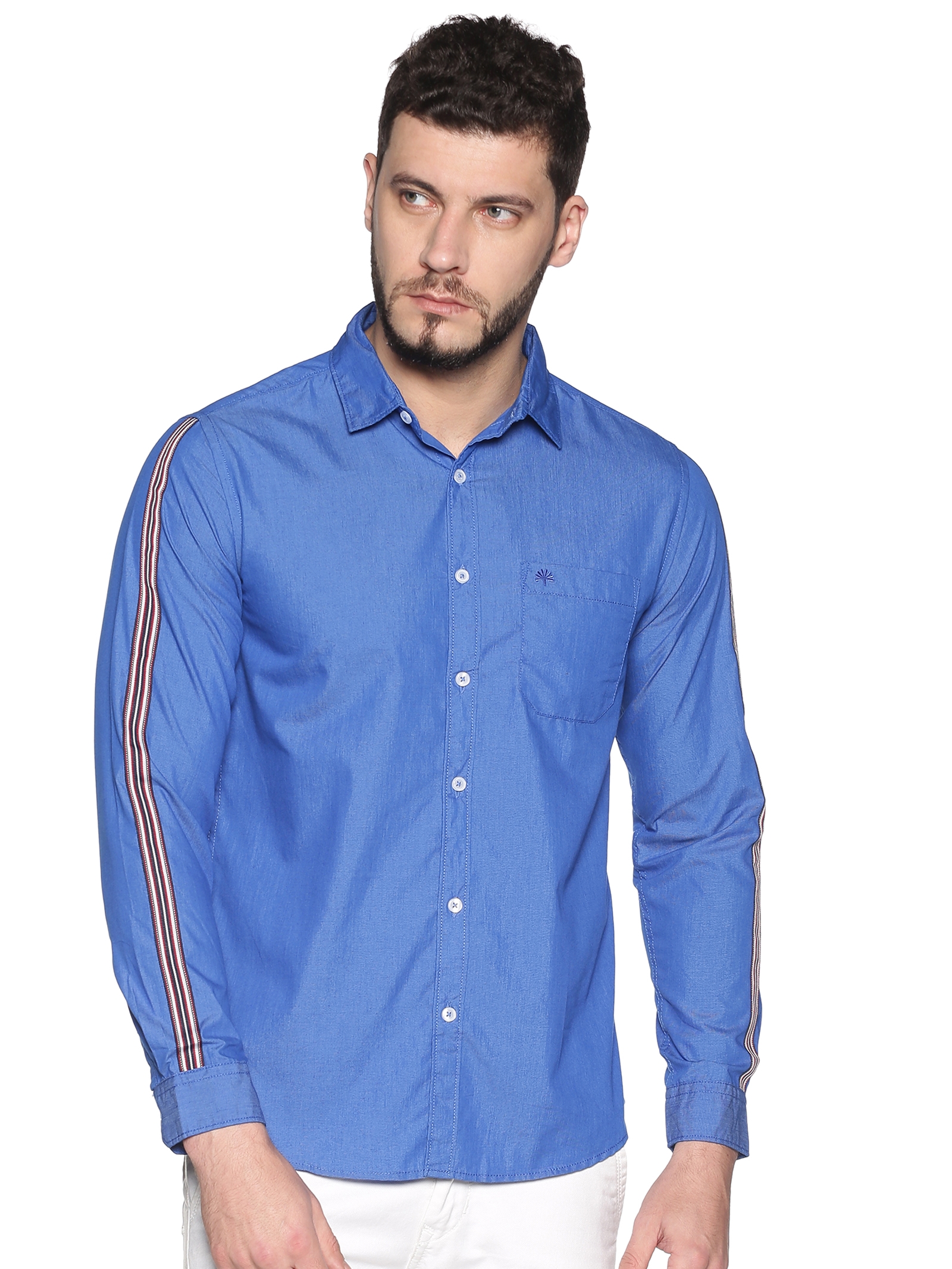 Chennis | Ink Blue Solid Casual Shirts