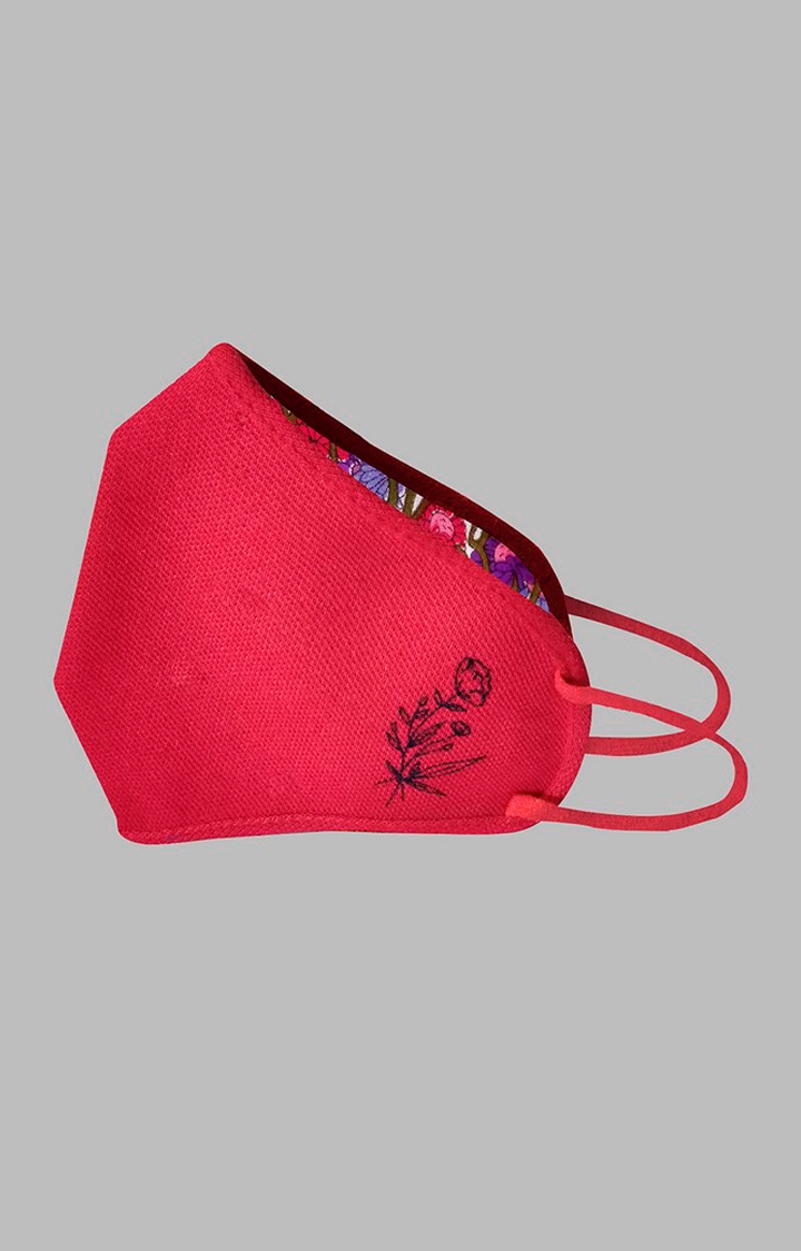 Women's Red Knit Protective Mask