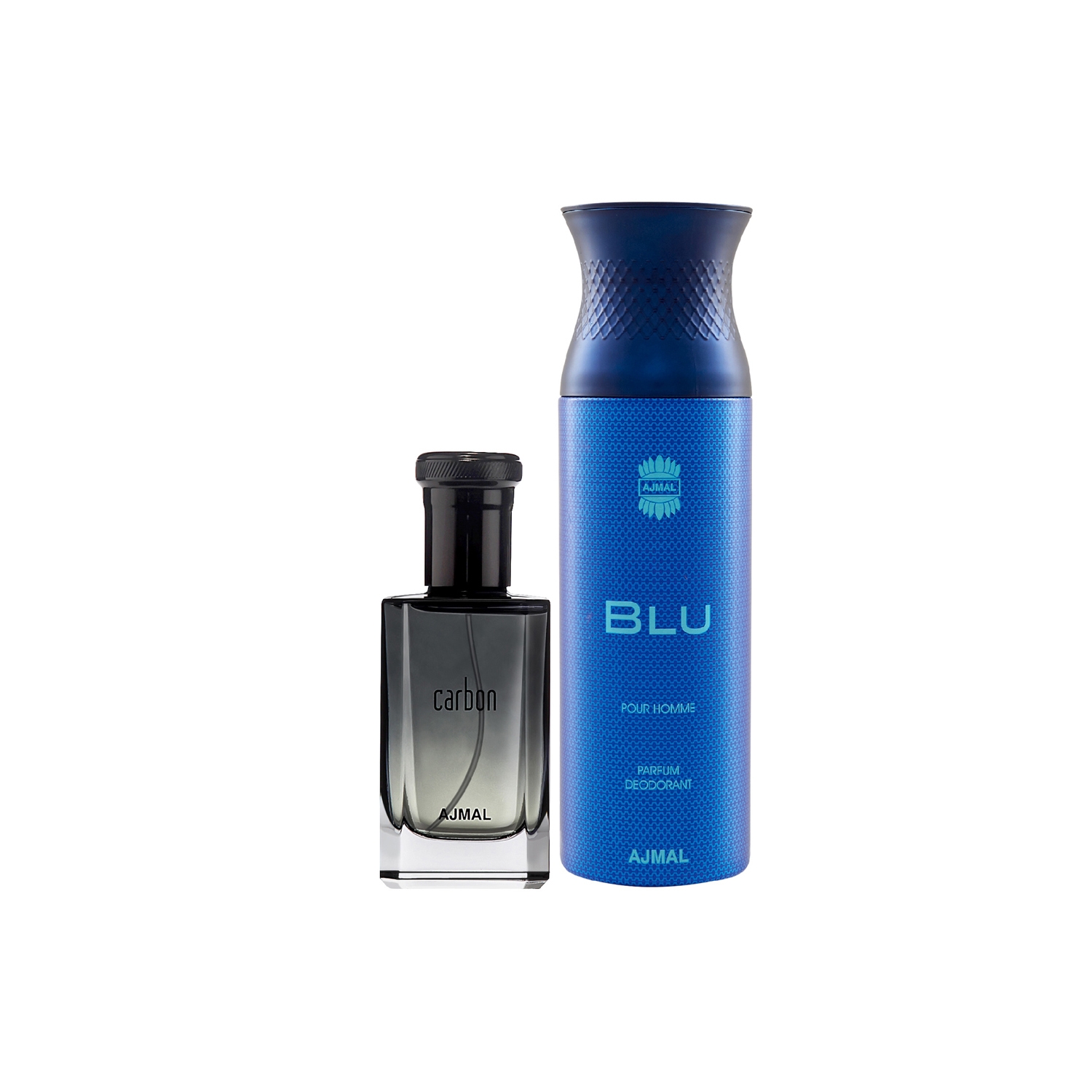Ajmal | Ajmal Carbon EDP Citrus Spicy Perfume 100ml for Men and Blu Homme Deodorant Aquatic Woody Fragrance 200ml for Men+ 2 Parfum Testers FREE