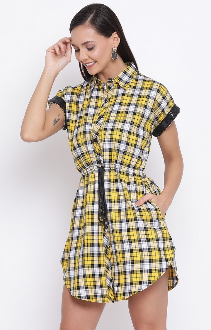 DRAAX fashions | Draax Fashions Multicoloured Checked Shirt Dress