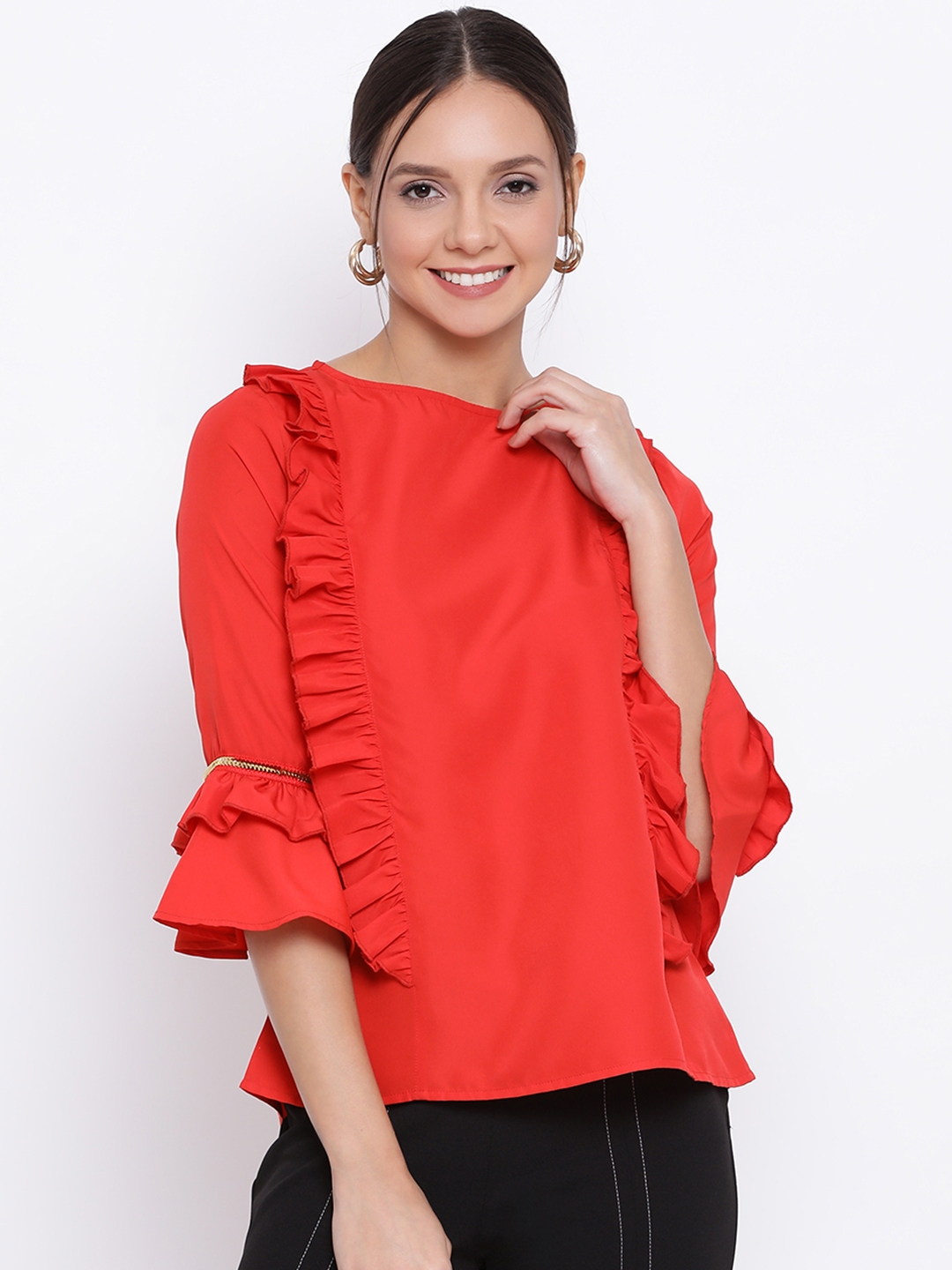 DRAAX fashions | Draax Fashions Women Red Embellished Top
