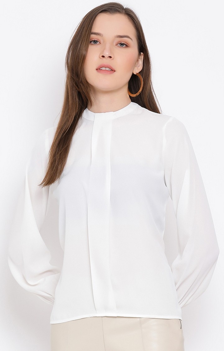 DRAAX fashions | Draax Fashions Women White Solid A-Line Top