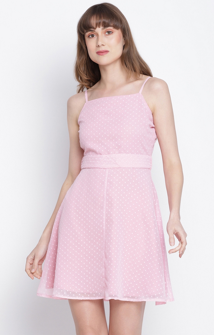 DRAAX fashions | Draax Fashions Women Solid Pink A-Line Dress