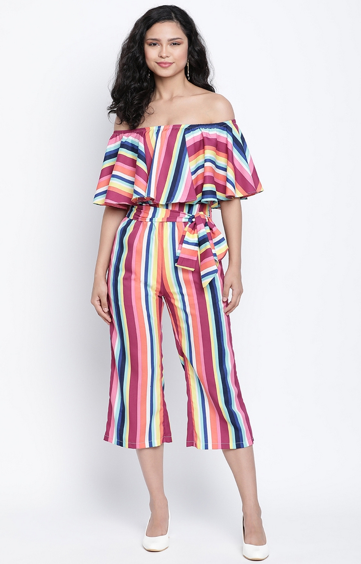 DRAAX fashions | Draax Fashions Pink Striped Jumpsuit