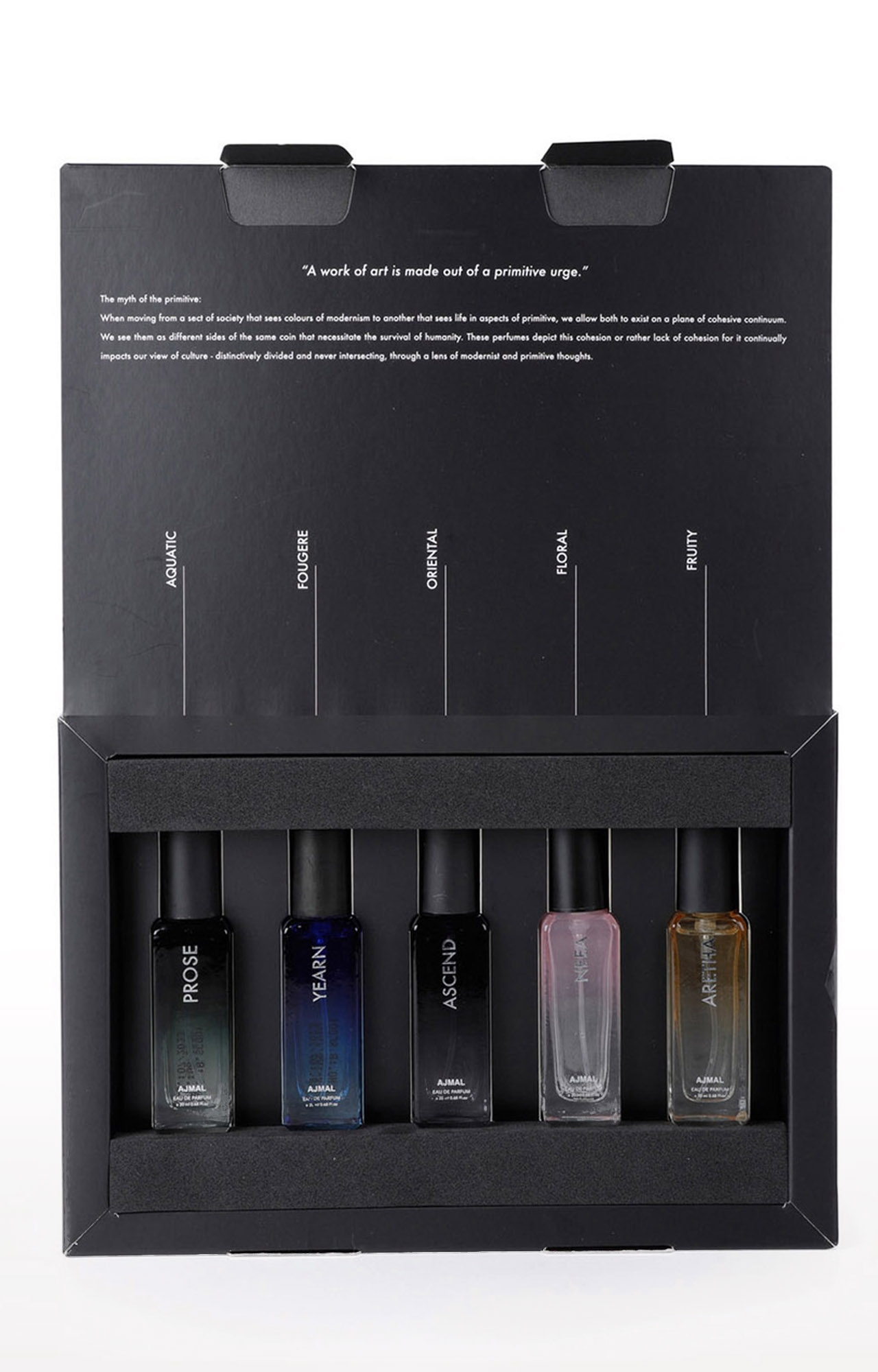 Ajmal Discovery Set of 5 Eau De Parfum 20ml each of Yearn, Prose, Ascend, Neea and Aretha.