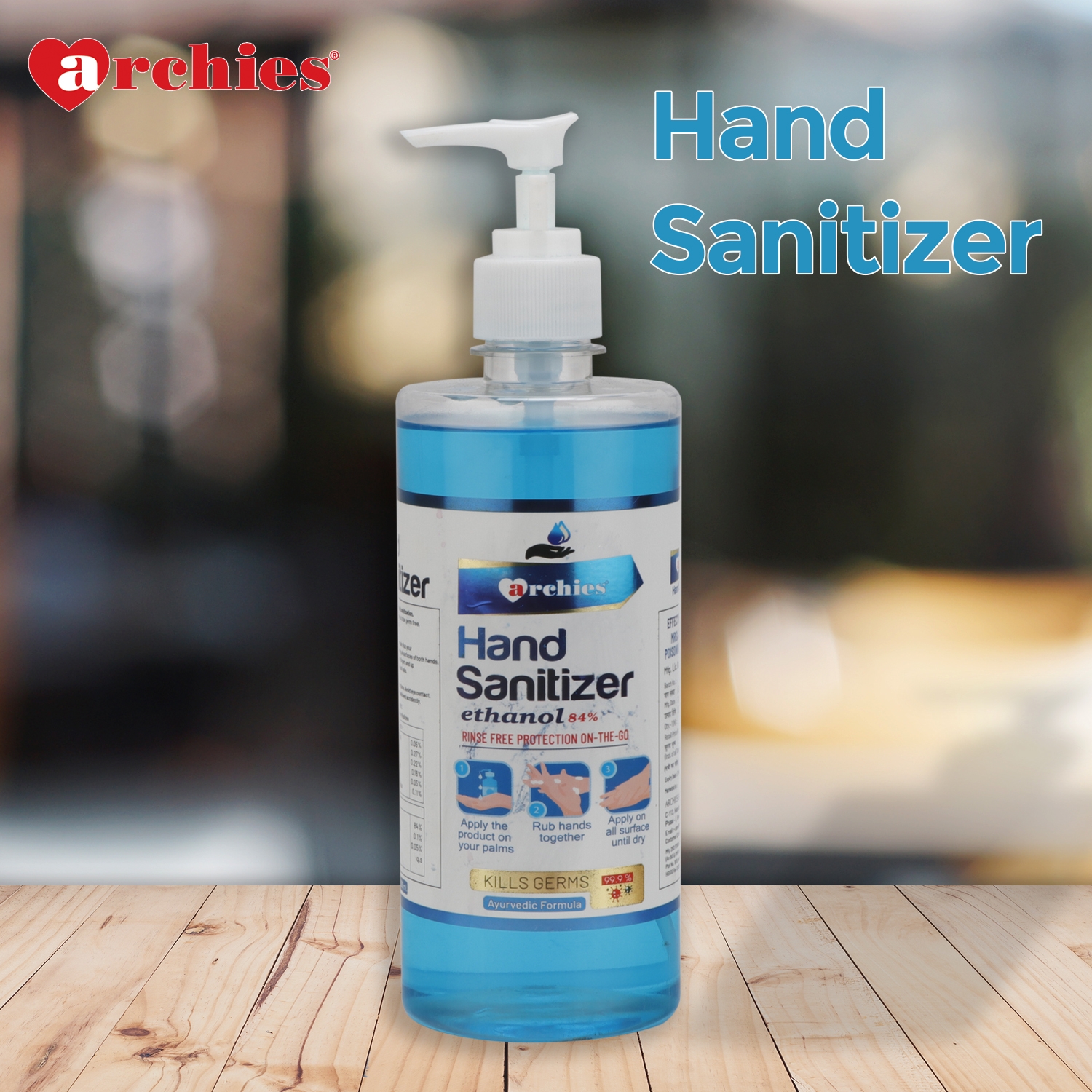 Archies | Archies Hand Sanitizer with Pump Dispenser 500ml Pack of 1