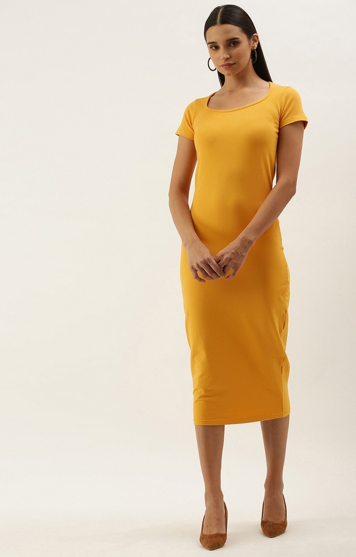 Dillinger | Dillinger Yellow Solid Bodycon Dress