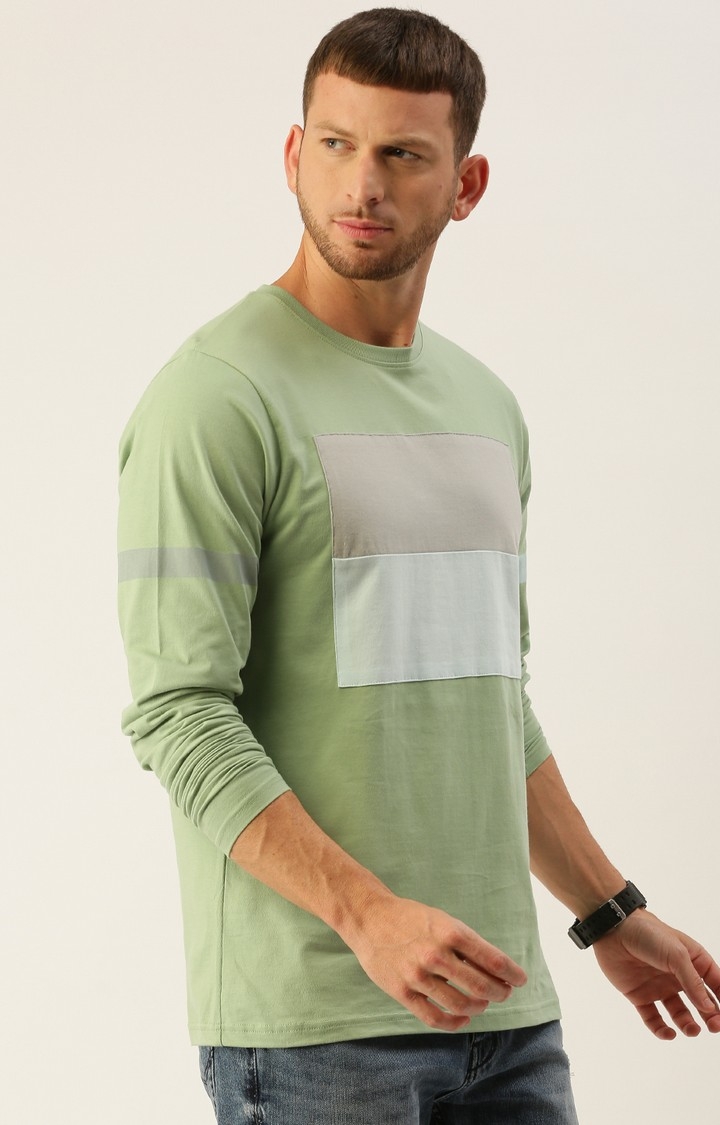 Dillinger | Dillinger Men's Full Sleeve Green Colourblock T-Shirt