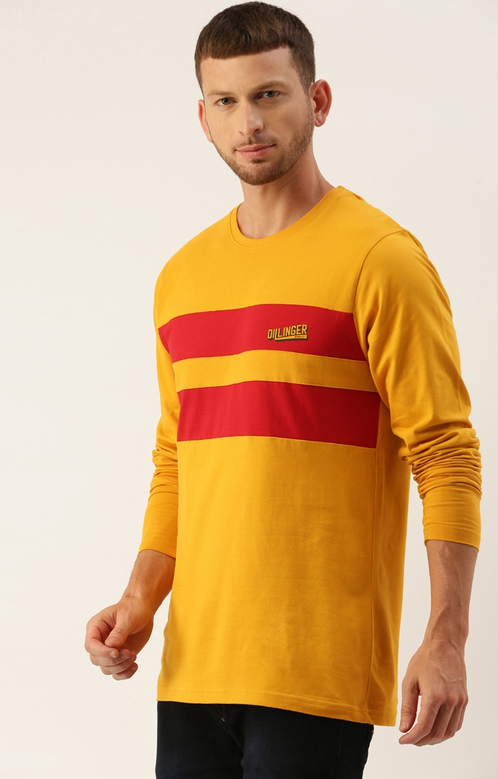 Dillinger | Dillinger Men's Full Sleeve Yellow Colourblock T-Shirt