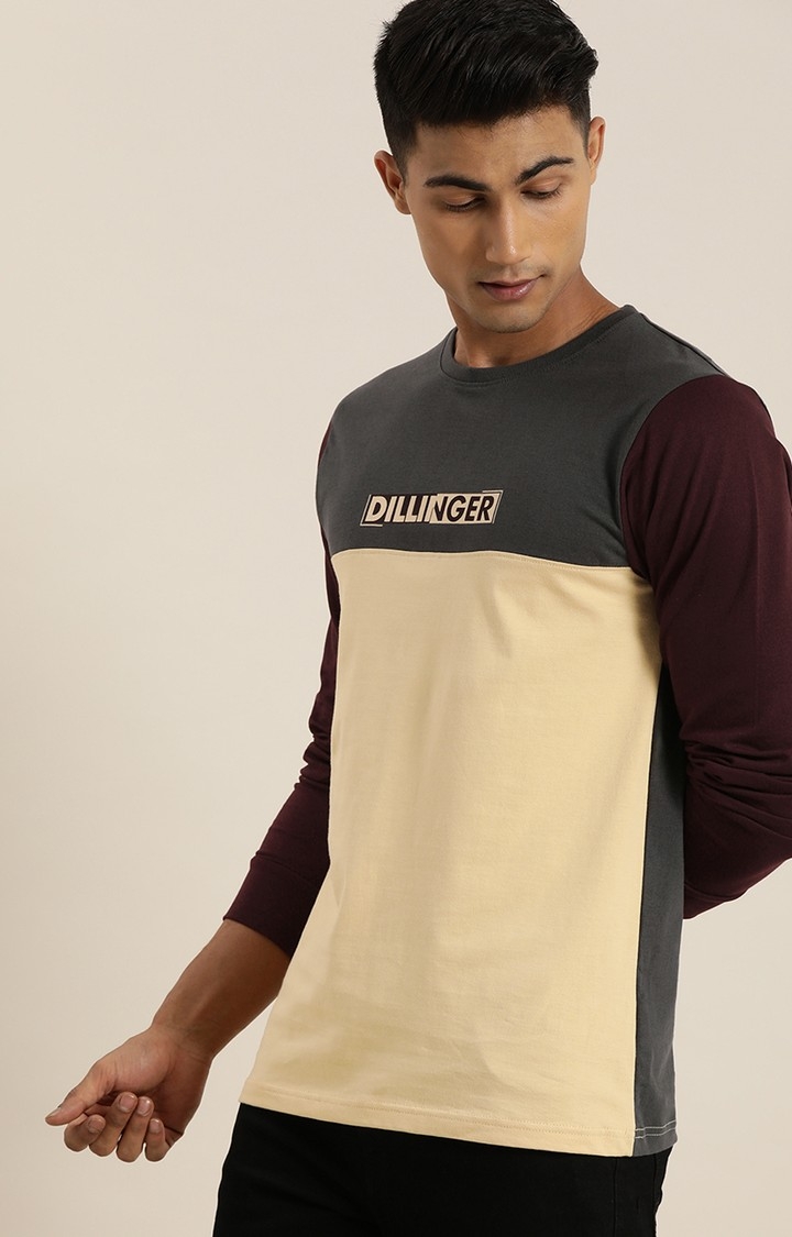 Dillinger | Dillinger Men's Full Sleeve Grey Colourblock T-Shirt