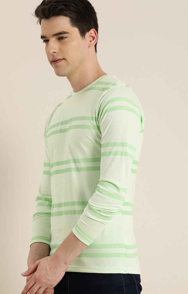 Dillinger | Dillinger Men's Full Sleeve Green Striped T-Shirt
