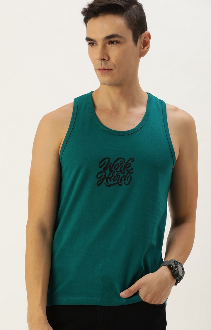 Dillinger Green Typographic Printed Tank Top