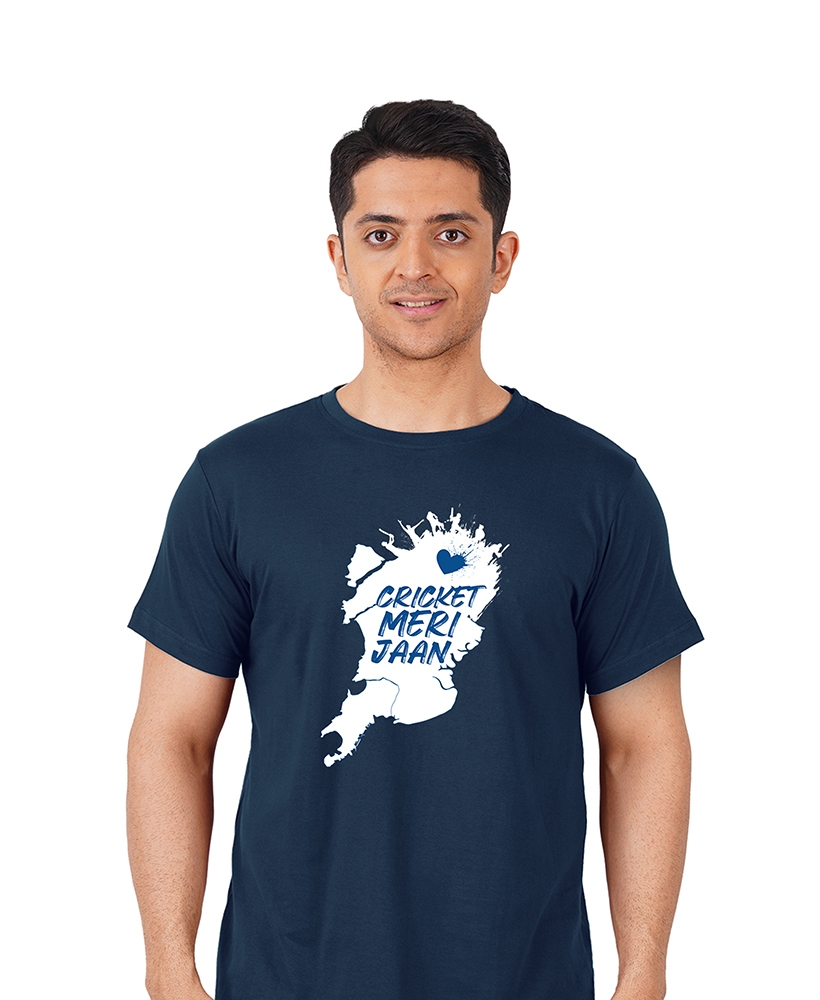 Dudeme | MI:  Cricket Meri Jaan  T-Shirt (Navy)
