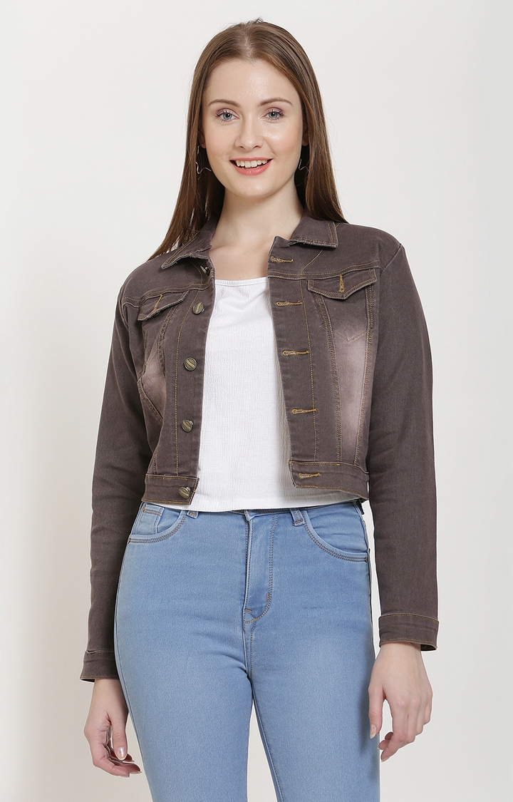 Nifty | Brown Solid Denim Jackets