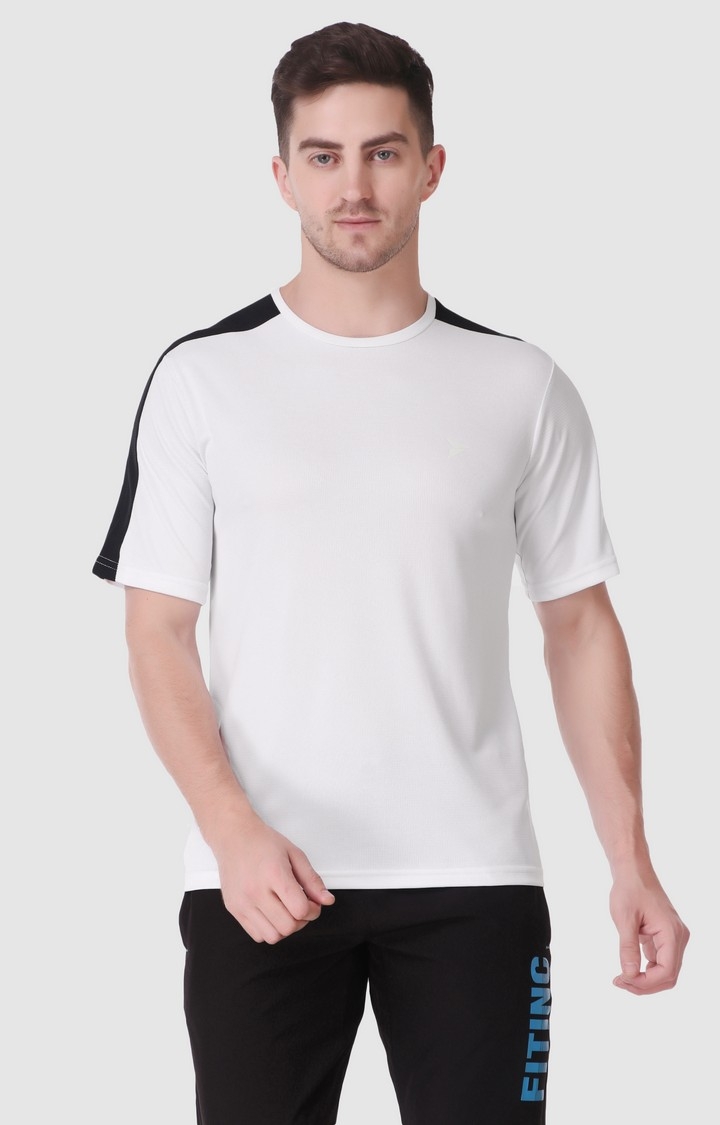 Fitinc White Dry Fit Sports T-Shirt