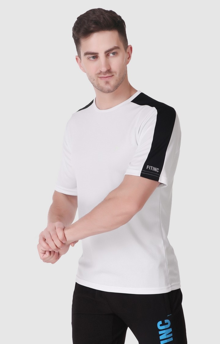 Fitinc White Dry Fit Sports T-Shirt