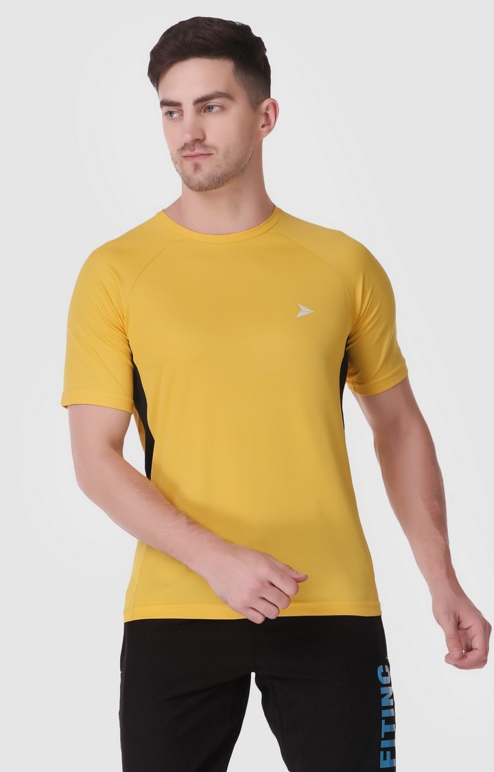 Fitinc Dry Fit & Light Weight Yellow T-Shirt for Active Sports