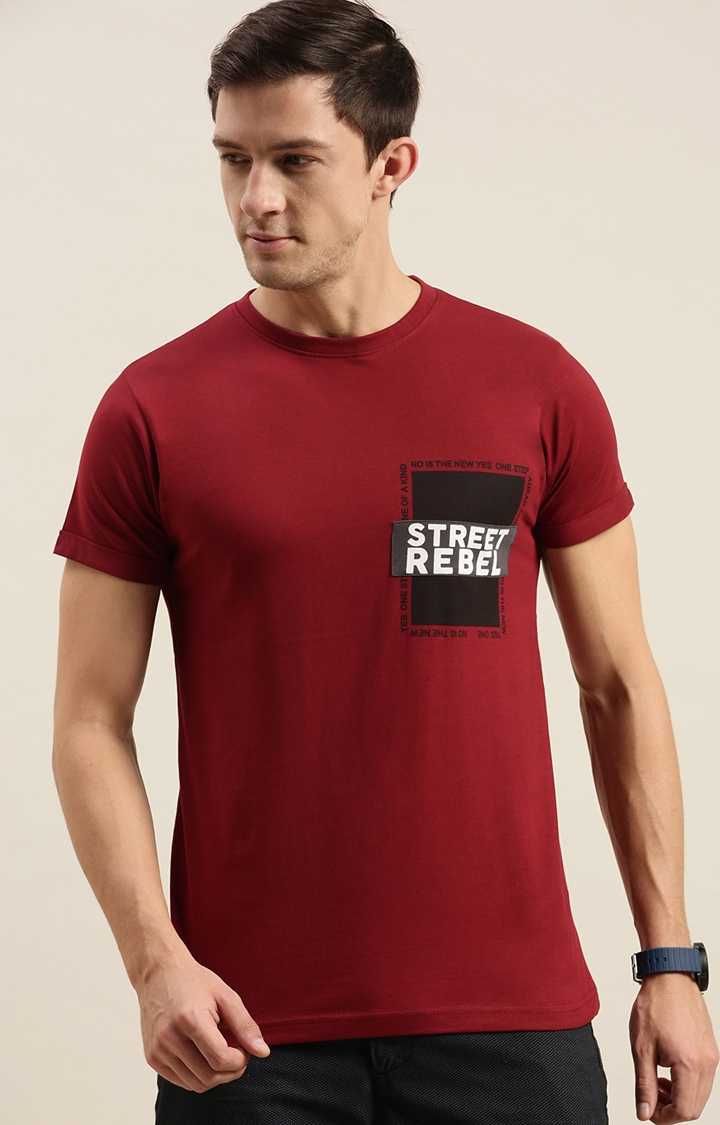 Difference of Opinion | Difference of Opinion Red Graphic Printed T-Shirt