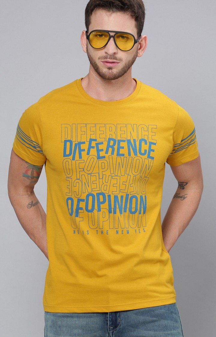 Difference of Opinion | Difference of Opinion Yellow Printed T-Shirt