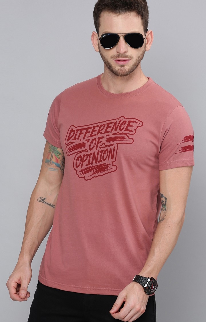 Difference of Opinion | Difference of Opinion Pink Printed T-Shirt