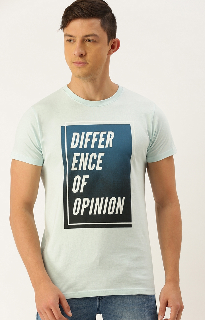 Difference of Opinion | Difference of Opinion Blue Typographic Printed T-Shirt