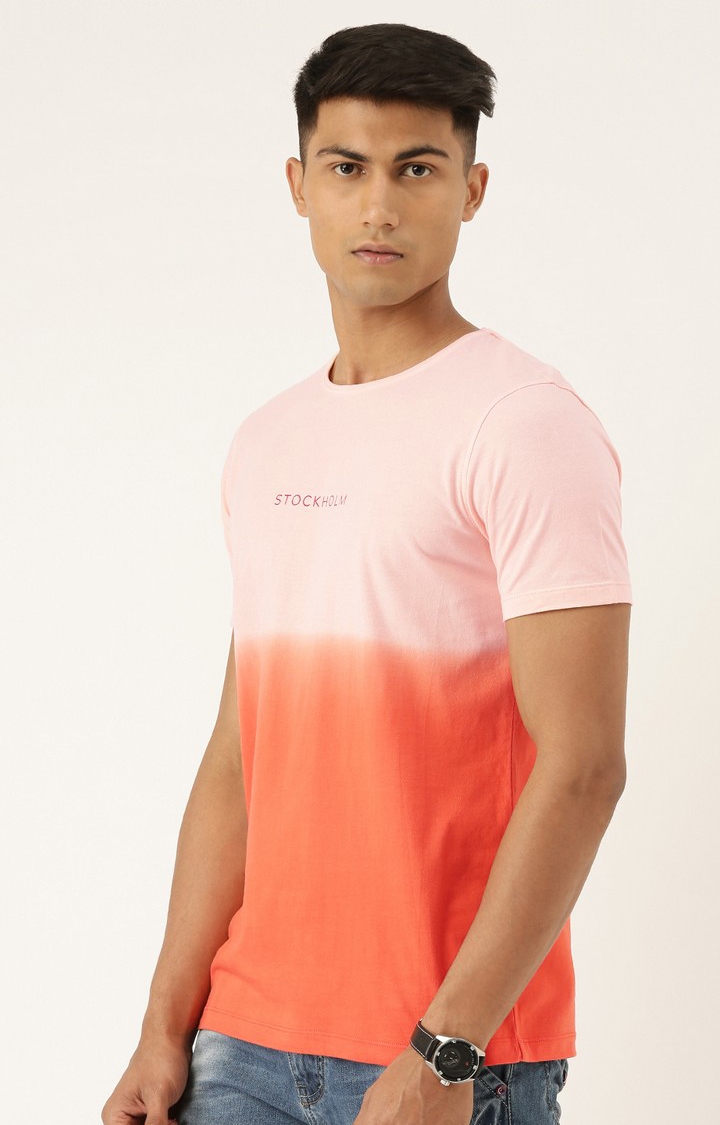 Men's Pink Cotton Tie Dye T-Shirts