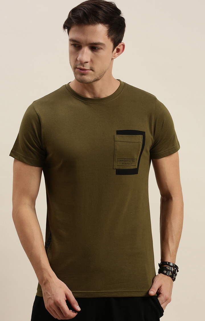 Difference of Opinion | Difference of Opinion Olive Solid T-Shirt
