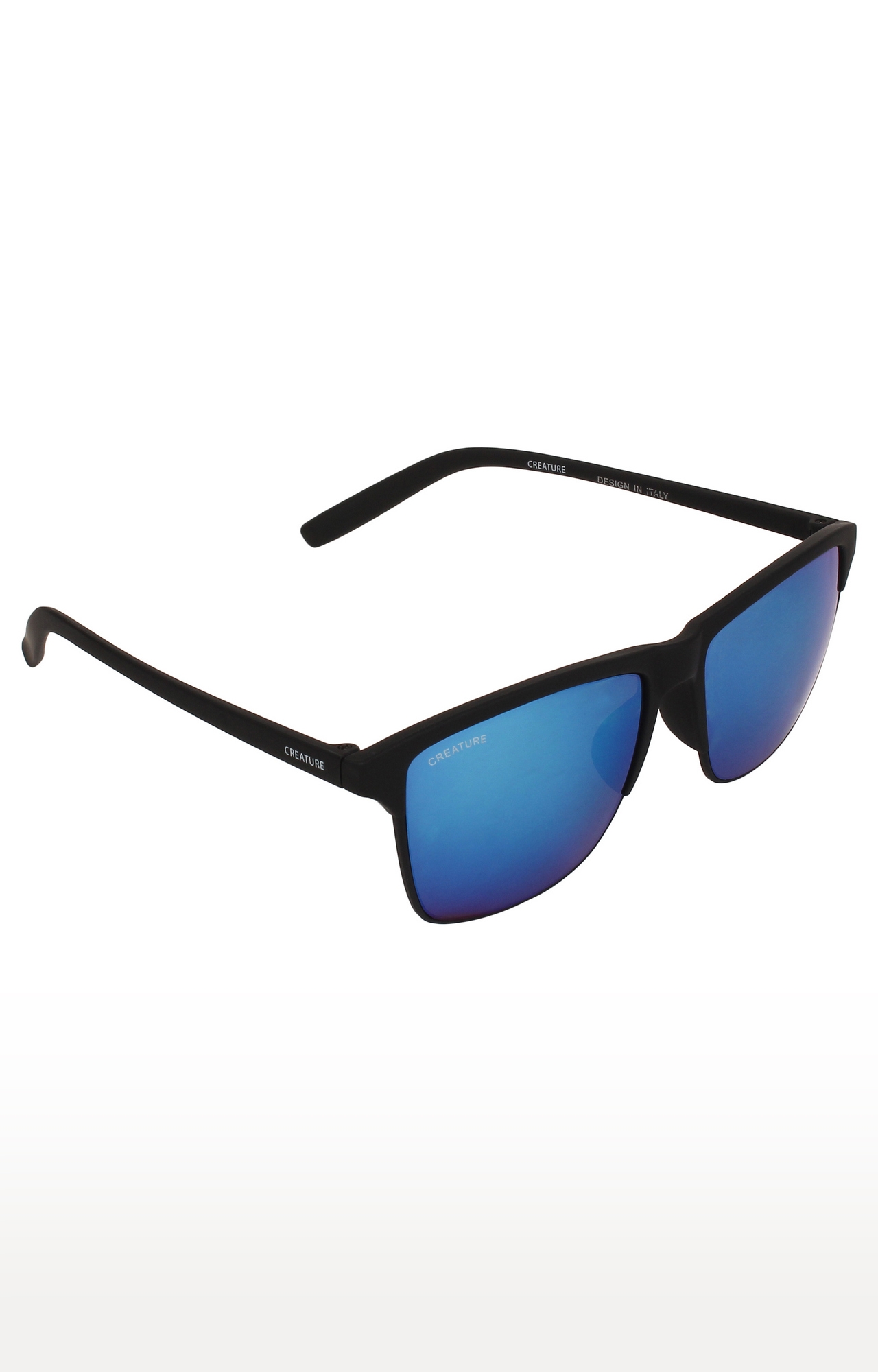 CREATURE | CREATURE Black Sunglasses with UV Protection (Lens-Purple & Blue|Frame-Black)