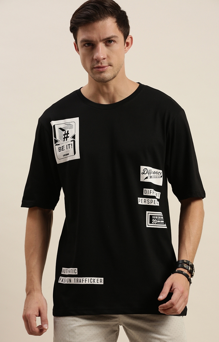 Difference of Opinion | Difference of Opinion Black Graphic Printed Oversized T-Shirt