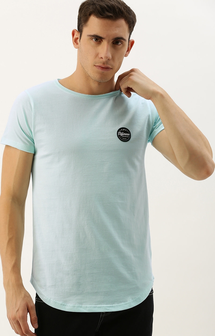 Difference of Opinion | Difference of Opinion Men's Blue Solid T-Shirt