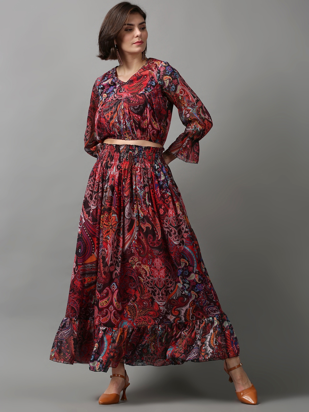 Women's Multi Polyester Printed Co-ords