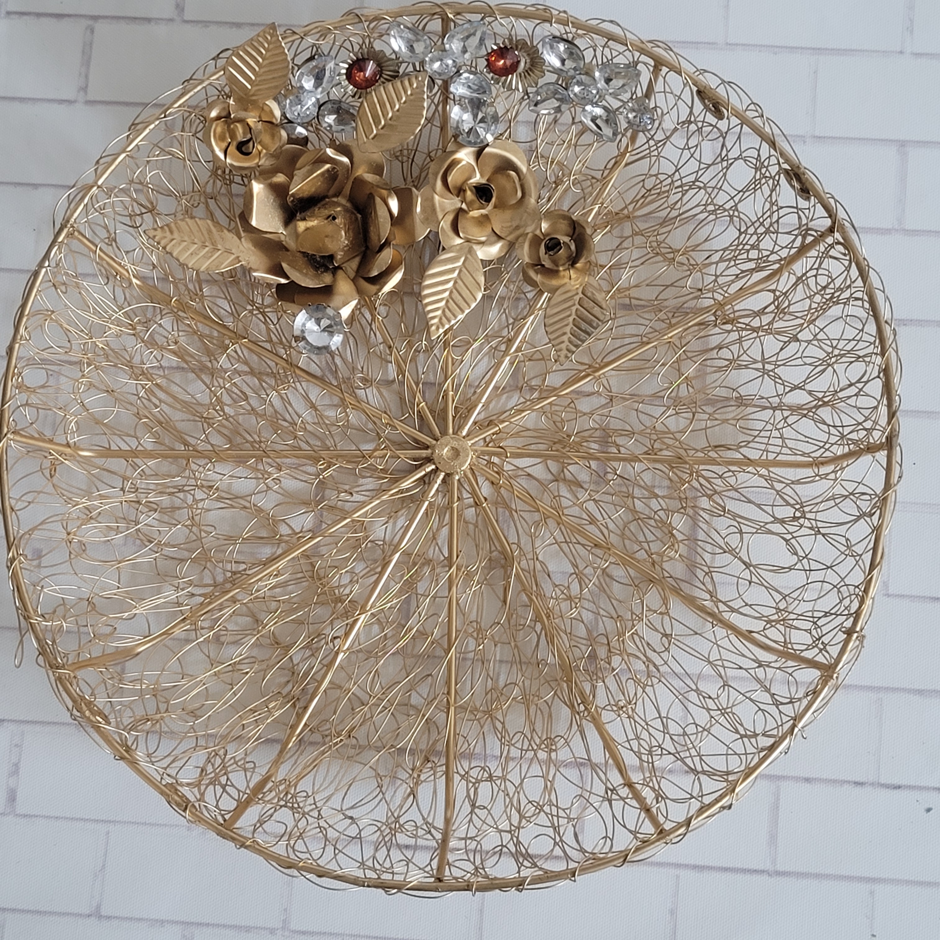 Mesh Wire Golden Round Platter