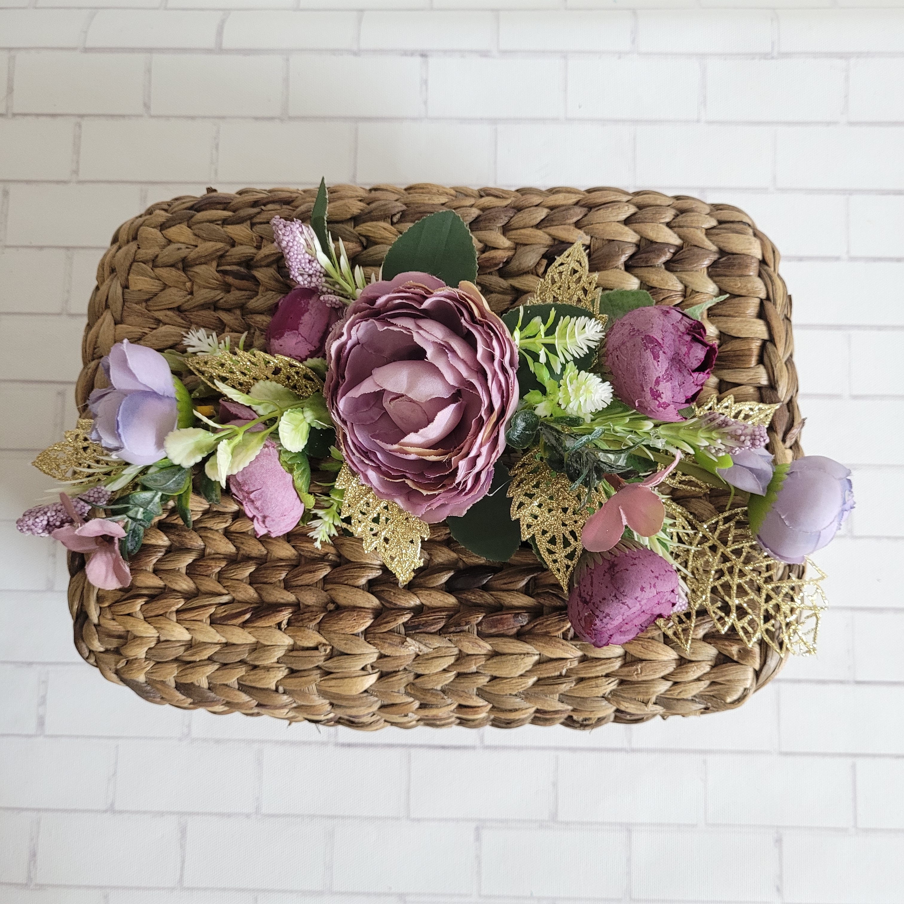 Floral Cane Box with lid