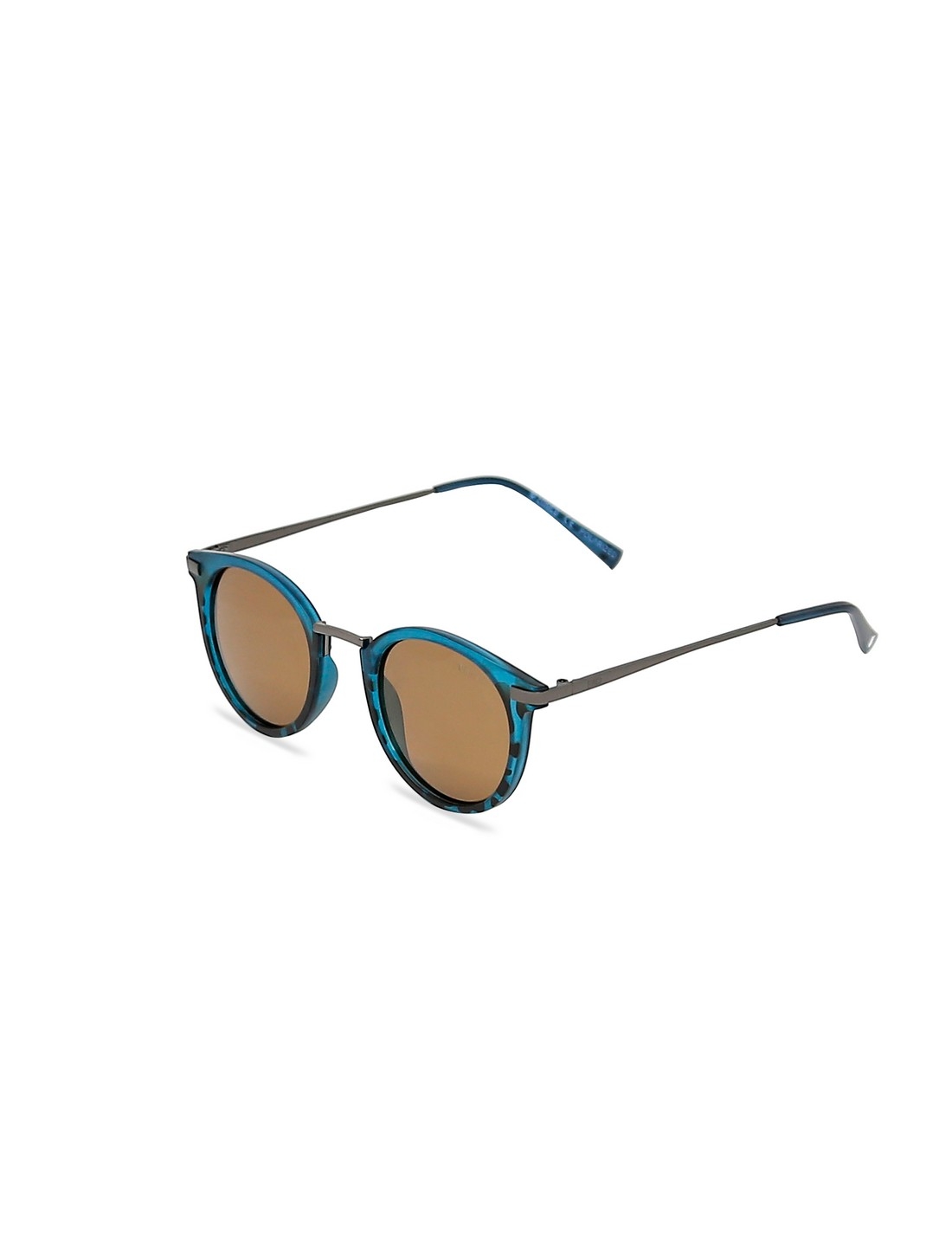 ENRICO | Enrico Lenon Uv Protected Round Unisex Sunglasses ( Lens - Brown | Frame - Blue)