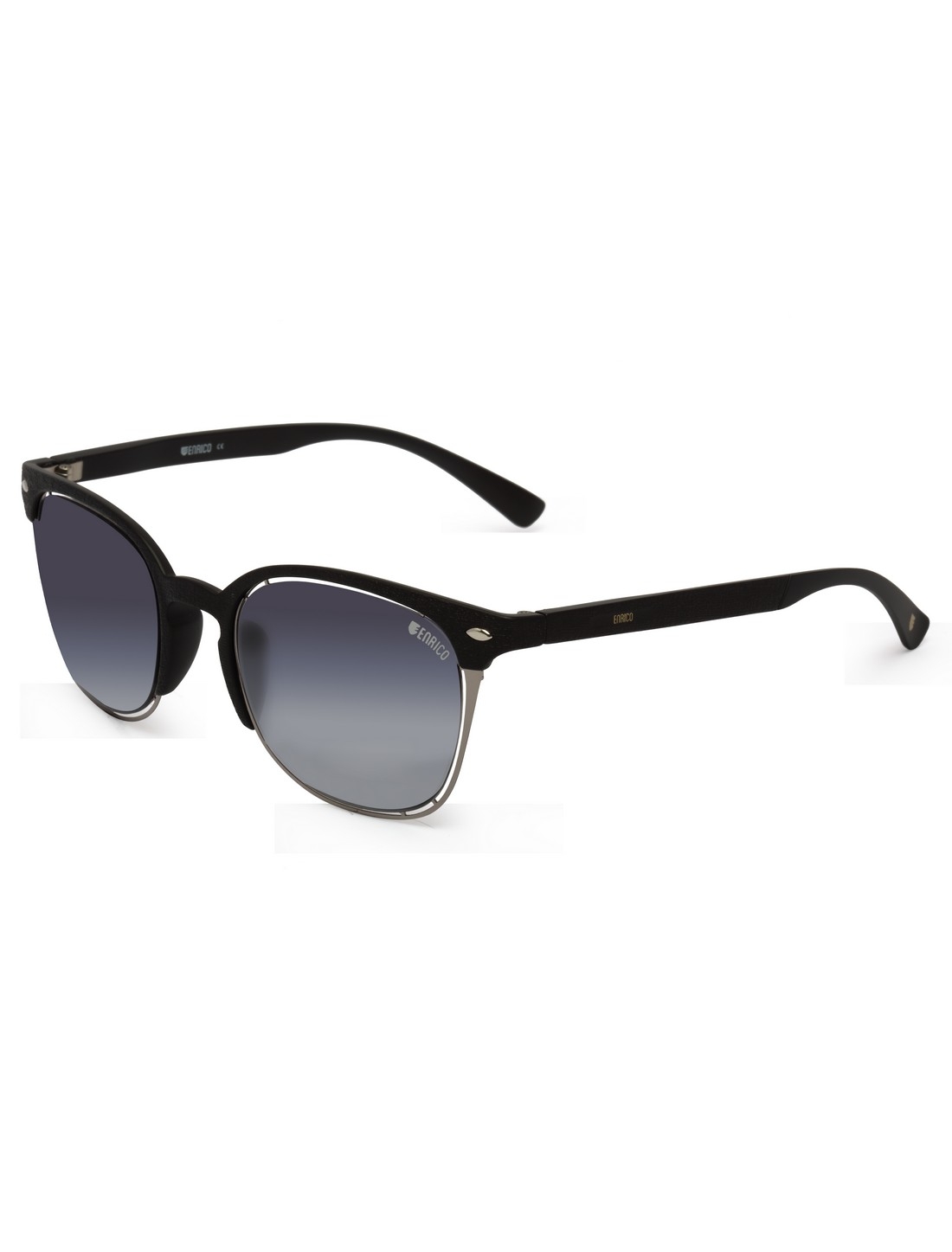 ENRICO | Enrico Garnay Uv Protected Clubmaster Shape Sunglasses For Women ( Lens - Blue | Frame - Black)