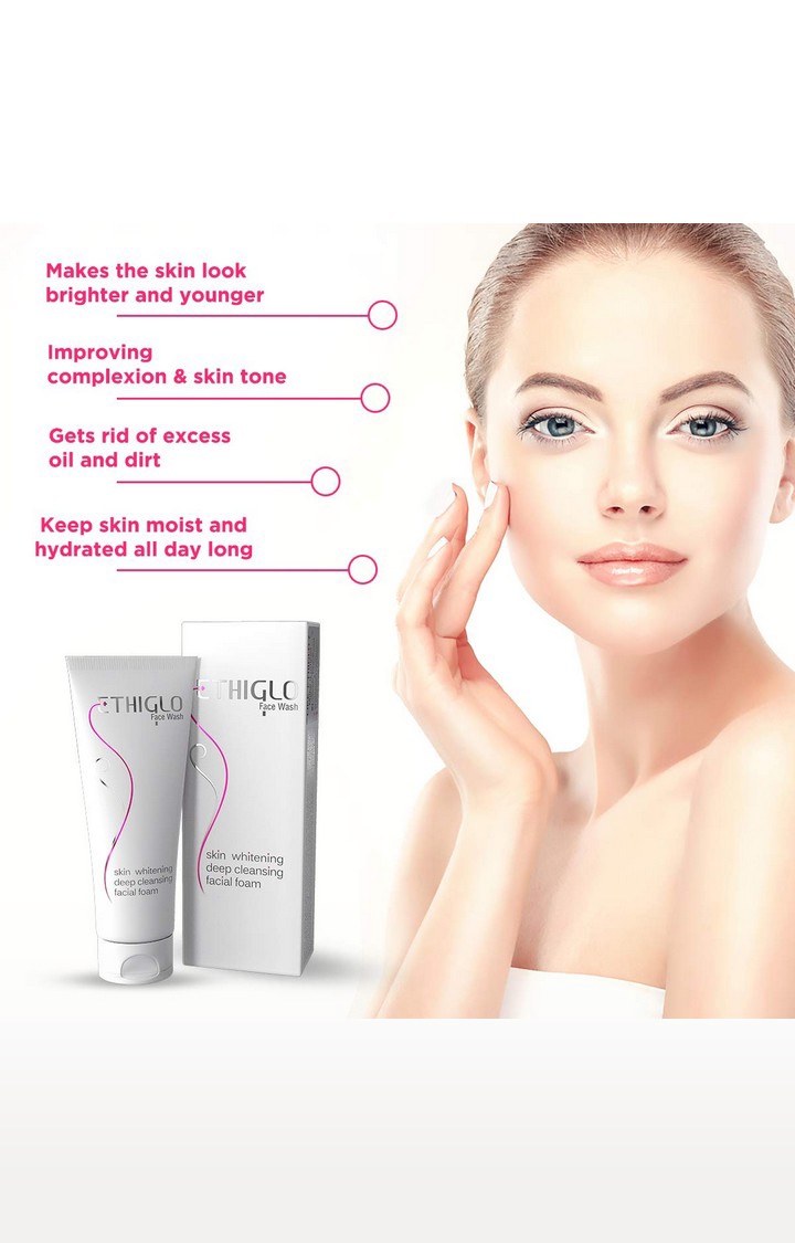 Ethiglo Skin whitening Face Wash (70ml) : It deep cleanses the skin and removes dead cells